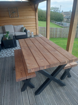 3" Chunky Wooden Outdoor Table (Different Leg Options Available)