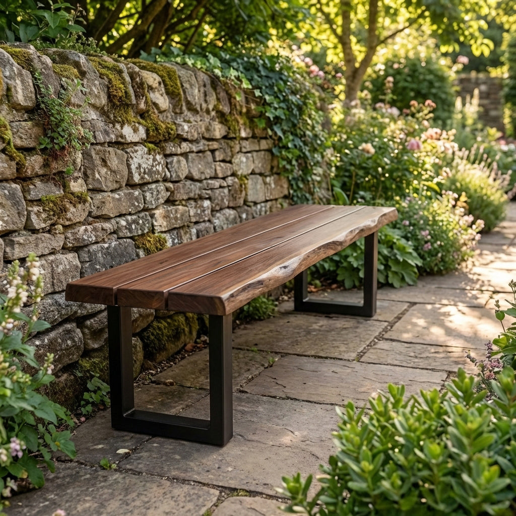 Live Edge Outdoor Bench