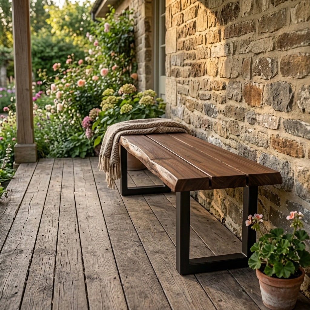 Live Edge Outdoor Bench