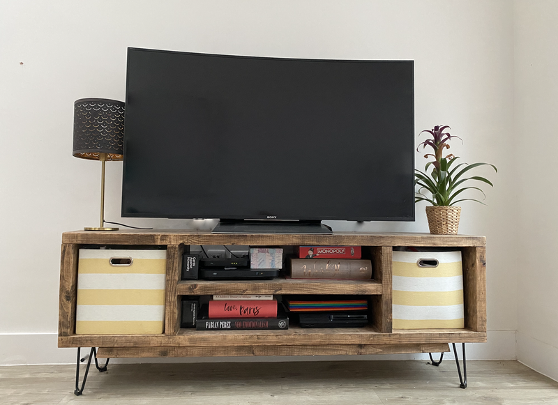 Tv stand on sale with cubes