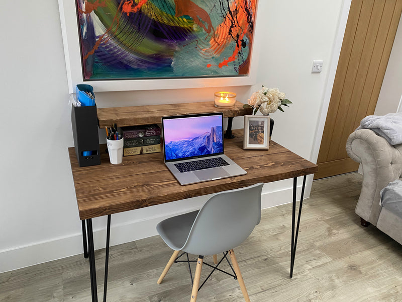 Desk with Steel Hairpin Frame Legs