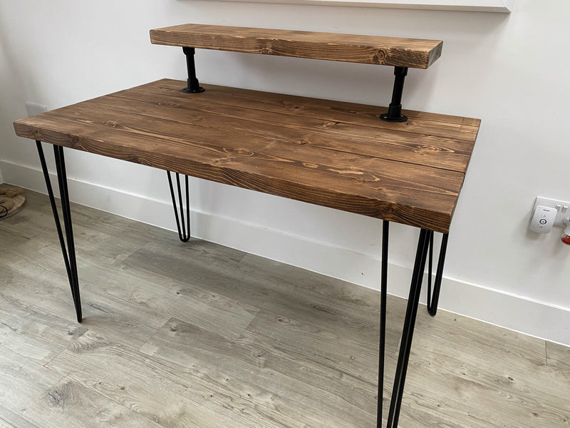 Desk with Steel Hairpin Frame Legs