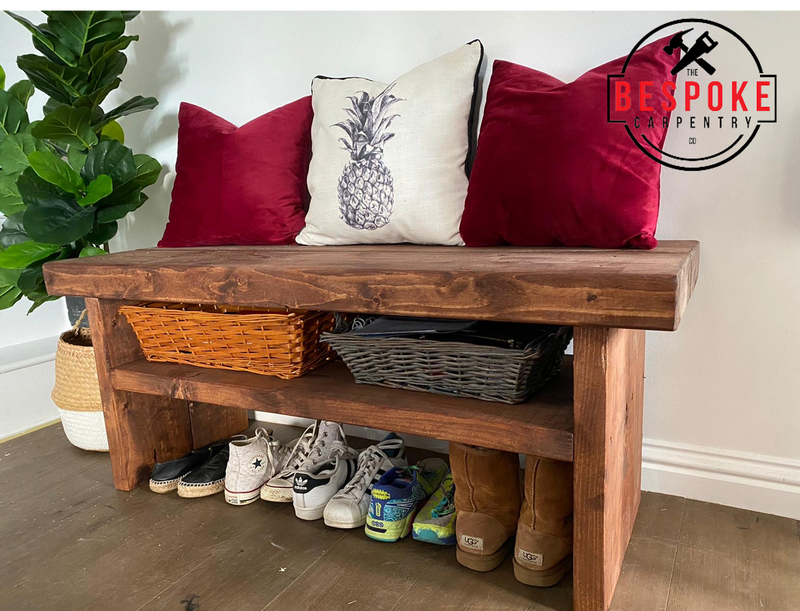 Rustic Bench with Storage / TV Unit