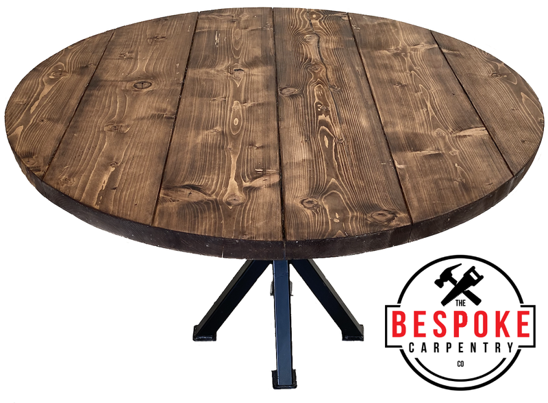 Round Table with Pedestal Prism Steel Legs The Bespoke Carpentry Co