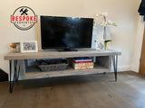 TV Stand - Floating Storage with Hairpin Legs