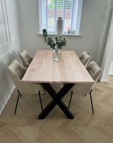 Premium Solid Ash Table and Benches